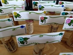 Whimsy Flower Shabby Chic Place Cards & Wine Cork Holders different Vineyards
