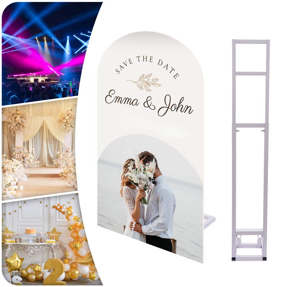 2m Iron Adjustable Height Wedding Arch Backdrop Stand Garden Arbor Frame