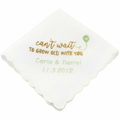 Personalized Can’t Wait To Grow Old With You Wedding Handkerchief