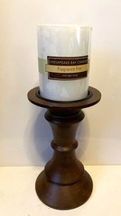 Target Pillar Candle Holder Handmade Mango Wood Traditional From India 8″H
