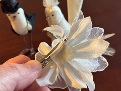 Vintage Bird Bride & Groom Wedding Cake Toppers + Silk Corsage – Custom Made!