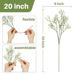 PCS Baby Breath Artificial Flowers Fake Babys Breath Gypsophila Flowers Bulk 10
