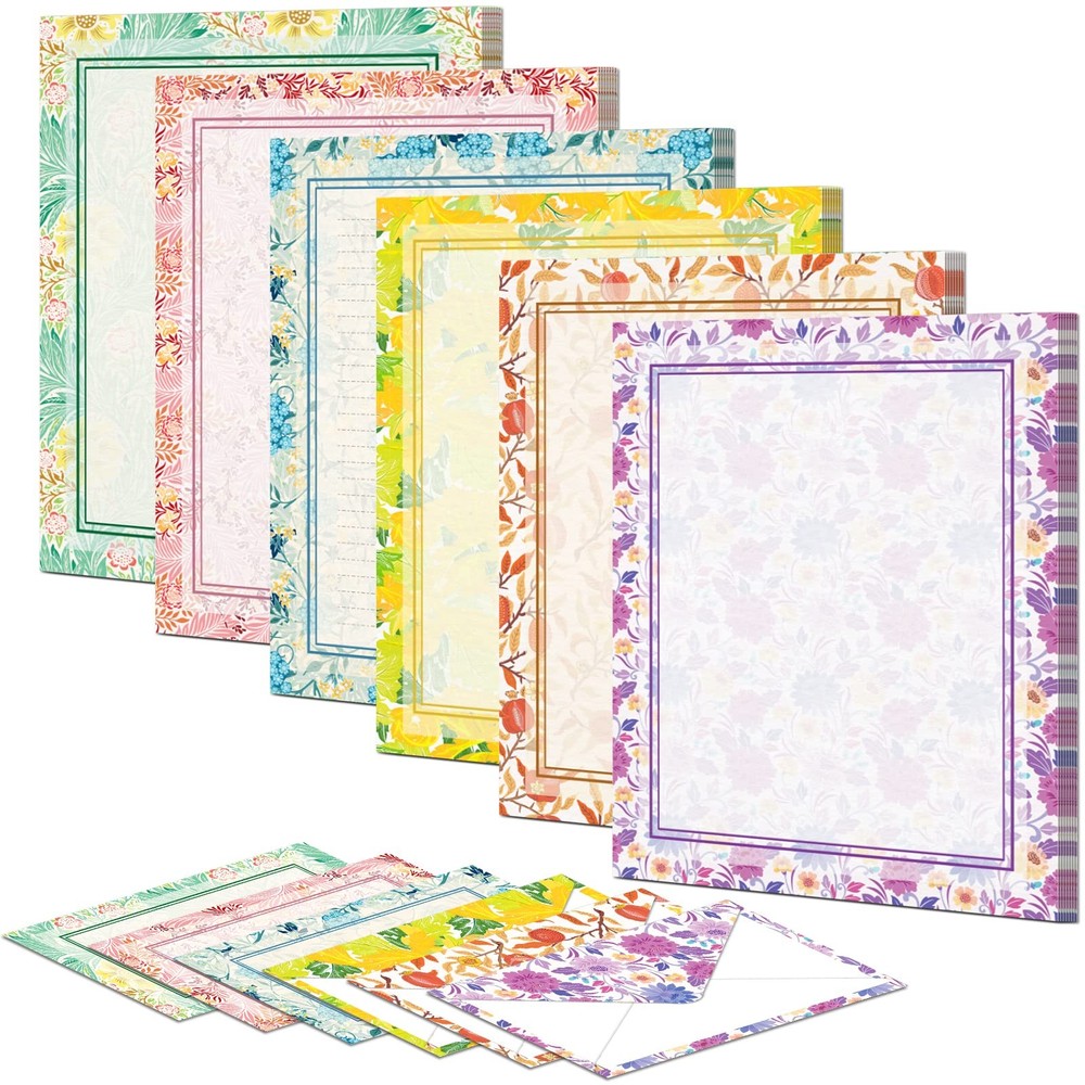 72 Pieces Stationery Set (48 Sheets paper & 24 Pcs 8.5×11, Multicolor