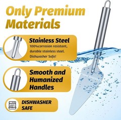 4 Pack Stainless Steel Pie Server Spatula Serrated Cake Cutter with Handle