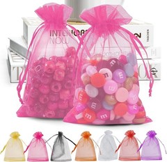 50 Pack Organza Bags 4 x 6 inch Small Bags Favor Bag Sheer Mesh Bag White Gift