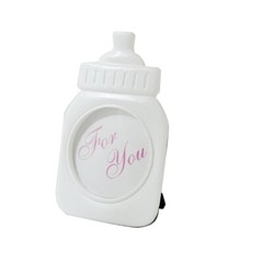 White Pink 4 Mini 4″ Picture Frames Feeding Bottle Baby Shower Favors Events