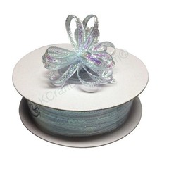 1/8″ 50 Yards Organza Iridescent Center with String Pull Ribbon Bow BLACK