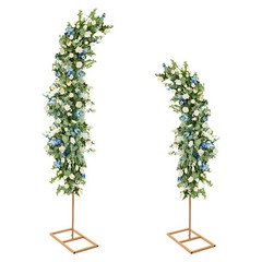 Gold Metal Floral Display Frame Curved Top Backdrop Stand Wedding Arch Events