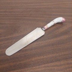 Sheffield England Gentry Stainless Steel Porcelain Serving Utensil Serrated Cake