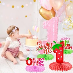Berry Sweet One Honeycomb Centerpieces First Birthday Table Multicolor