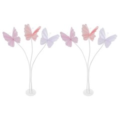 2Pcs Artificial Butterflie Decoration with Standing Base Realistic Wedding Decor