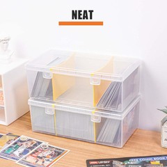 400 Count Plastic Trading Card Storage Box with Dividers Baseball Card Storage
