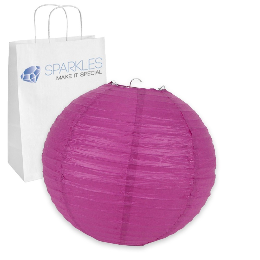 5 pcs 8″ inch Chinese Paper Lantern – Fuchsia – Wedding Party Event iz