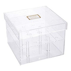 -Clear Tek 7.9 x 7.9 x 5.9 Inch Acrylic Flower Holder, 1 Square Flower 16 holes