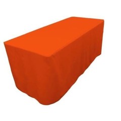 6′ ft. Fitted Polyester Tablecloth Wedding Trade show Booth party DJ Orange