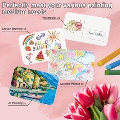 PATIKIL 60 Pcs 100% Cotton Watercolor Postcards 4×6 Inch Water Coloring white