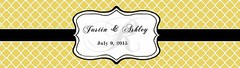 100 Custard Monogram Wedding Anniversary Engagement Party Water Bottle Labels 8″