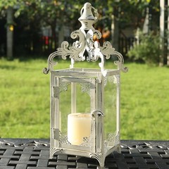 NEEDOMO Lanterns Decorative Indoor, 16″ White Hanging Lantern Set of 1, Beige