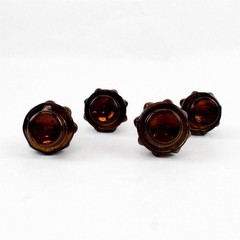 Set of 4 Threshold Brown and White Glass Christmas Tree Place Card Holders