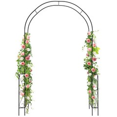 7.9 FT Metal Backdrop Stand Garden Arch Arbor Trellis for Climbing Plants Black