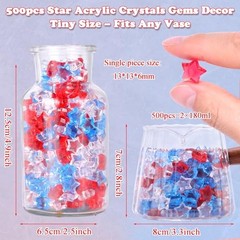 500PCS Acrylic Star Gem Vase Fillers – Red, White, Blue