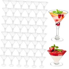50 Pack Plastic Martini Glasses,5 oz Disposable Cocktail Glasses,Unbreakable