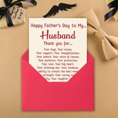 Funny Fathers Day Card Gift from Wife, Sweet Fathers Day Cards for Husband, T…