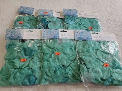 NOS Darice Victoria Lynn Rose Petals 100/Pkg Teal 6 Pkg Lot
