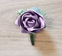 Light Purple Lavender Bridal Bouquet Rose Sola Wood bridesmaid Wedding Flowers
