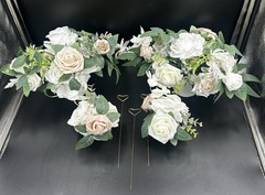 Ling’s Moment assorted floral centerpiece set of 4 in white & Sage