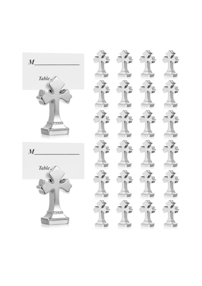 24 Pcs Cross Table Card Holder Cute Table Number Holders 2 x 1.5 Inch Alloy…
