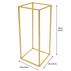 2x Metal Floor Stand Column Cube Shape Flower Holder Wedding Backdrop Decoration