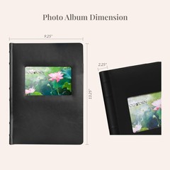 Old Town 2-Pack Bonded Leather Photo Albums, Photo Album 5×7 & 4×6 Slots, Black