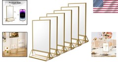 Acrylic Vertical Table Number Holders with Gold Borders