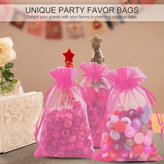 100 Pack Organza Bags 4 x 6 inch Sheer Drawstring for Jewelry Easter Candy Soap