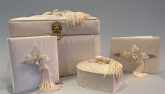 Vtg 4- Piece Designer Wedding Keepsake Set w/Swarovski Crystal by Andre Van Pier