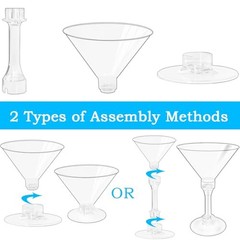 50 Pack Plastic Martini Glasses,5 oz Disposable Cocktail Glasses,Unbreakable