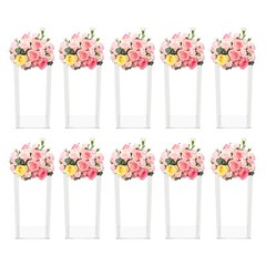 10Pcs Acrylic Flower Stand Wedding Centerpiece Tall Vase Bouquet Backdrop Vase