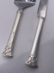 Mikasa Love Story Stainless Steel Wedding Cake Pie Server Set Swirl Hearts