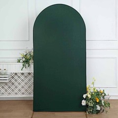 7 ft HUNTER GREEN Matte Fitted Spandex Round Top Arch Backdrop STAND COVER Party