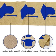 Burlap Graduation Table Runner 72 Inch – Rustic Graduation Table Decorations …