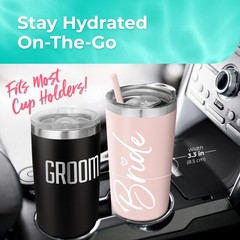 Bride 22oz Stainless Steel Insulated Wedding Party Tumbler Blush Gift Boxed New