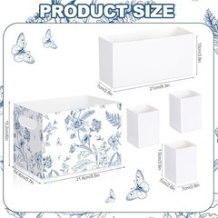 2 Pcs Blue and White Utensil Holder Paper Utensil Caddy for Wedding Floral