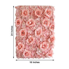 4 Blush Roses and Hydrangea Flowers Mat Wall Backdrop Panels Wedding Decorations