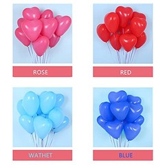 10-inch Color Heart shaped balloons 10 Kinds of Rainbow Party 100 Mixed-no Pumb