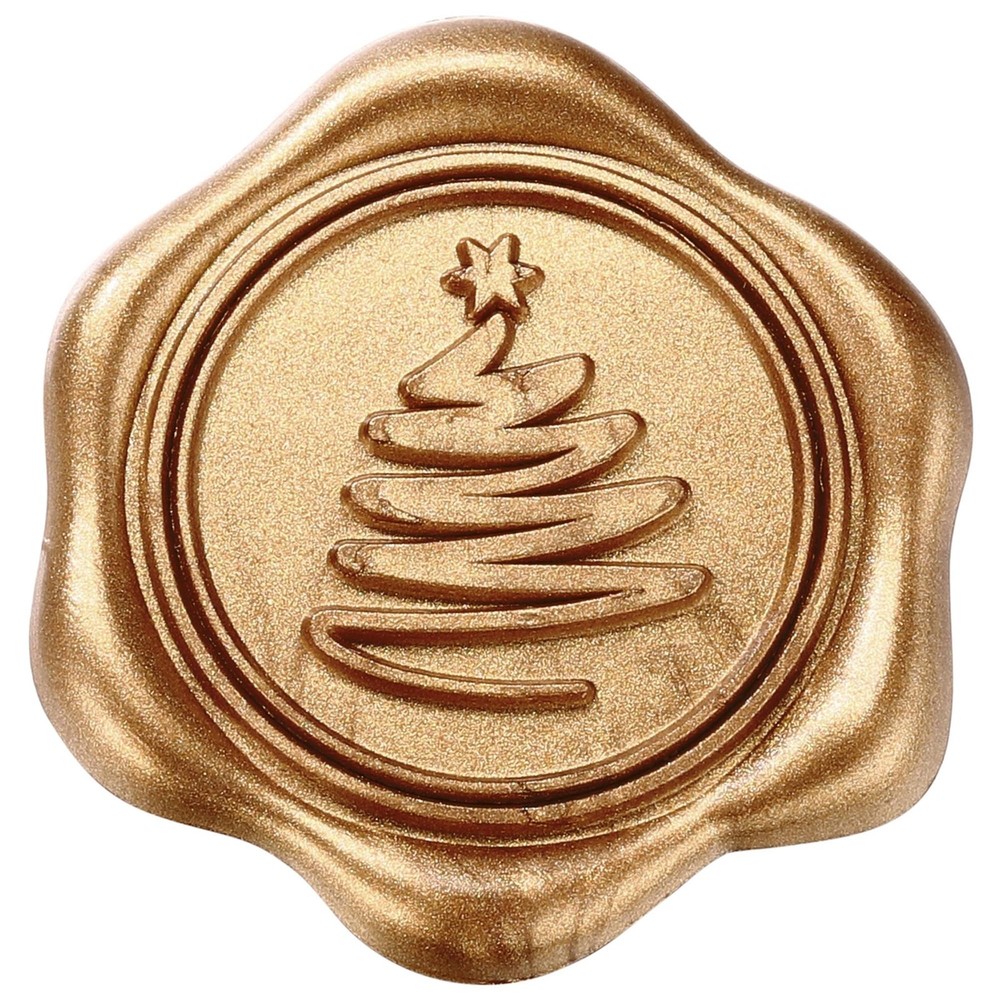 Yoption Christmas Tree Wax Seal Stickers, 50 Pieces Antique Gold Self Adhesiv…