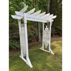 Wooden Wedding Arch Backdrop White Ceremony Arbor Handmade Large 8ft