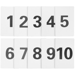 10Pcs Reusable Plastic Number Digital Cards 1-10 for Home Table Display