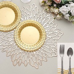 10 pcs Plastic GOLD with Basketweave 7″ PLATES Disposable Party Wedding SALE