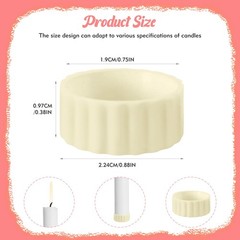 10 Pcs Rubber Candle Grippers, Non-Slip Holder Adapter Medium, Beige